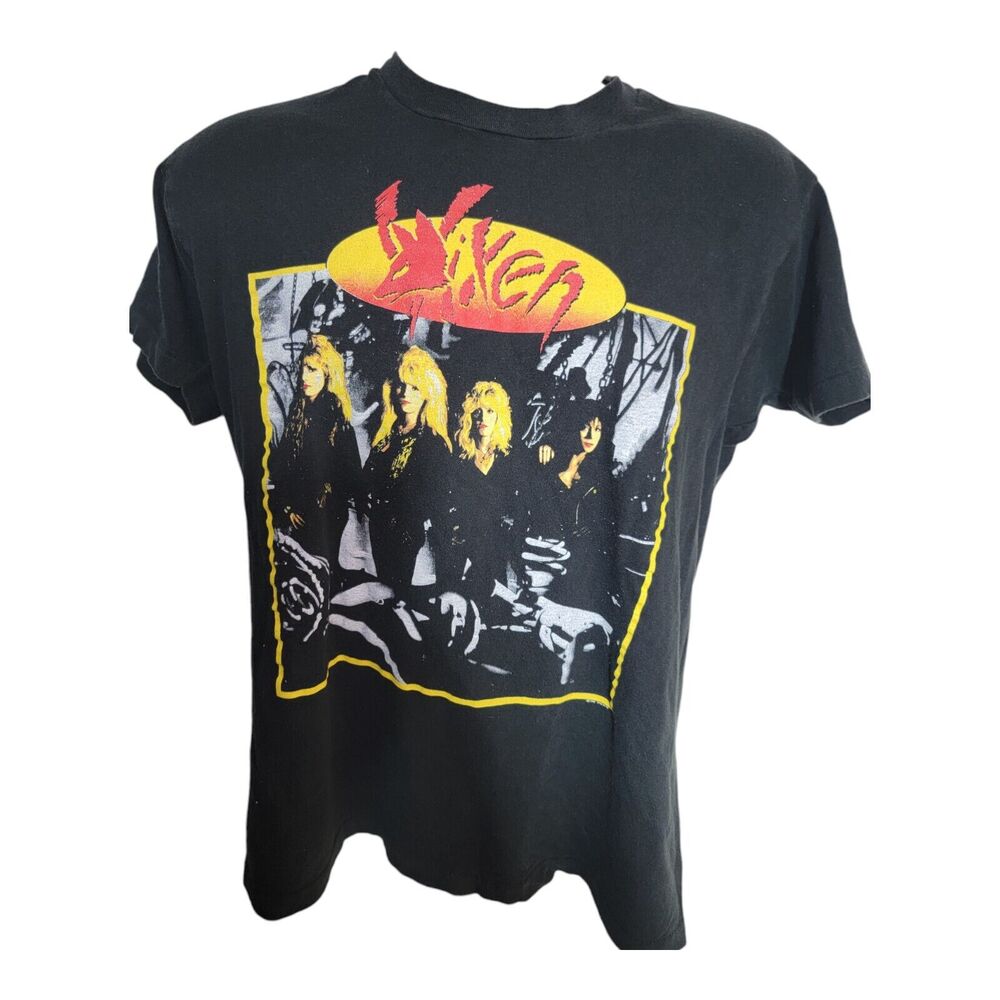 VTG 1990 Vixen Rev It Up World Tour T-Shirt XL Screen Star Concert Band Black